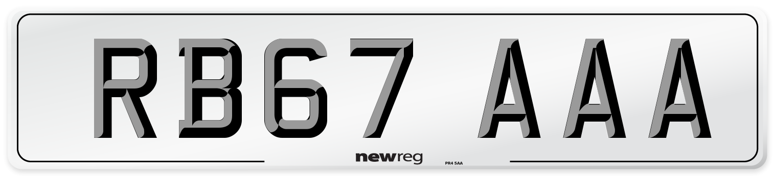 RB67 AAA Number Plate from New Reg